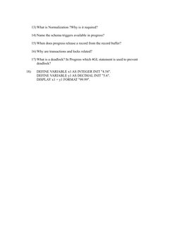 Progress 4GL Interview Questions | PDF