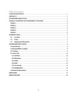 Table of Contents 
 
ACKNOWLEDGMENT .......................................................................................
