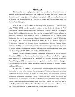 ABSTRACT 
 
This internship report highlights the major works carried out by the author in terms of 
academic and non-academi