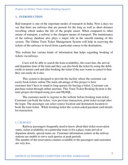 Online Train Ticket Booking System Project | PDF | Feasibility Study ...
