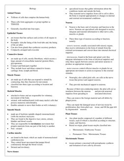 Biology 
Animal Tissues 
 
Trillions of cells that comprise the human body 
 
These cells form aggregates or group together