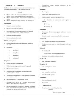 Diploid (2n)      
Haploid (n) 
If Meiosis did not occur the chromosome number in each new 
generation would double…. T