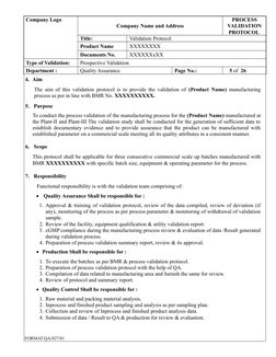 Process Validation Protocol Overview | PDF | Verification And ...