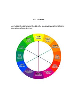 MATIZANTES  
 
Los matizantes son pigmentos de color que sirven para intensificar o 
neutralizar reflejos de color.