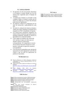 VI.  CONCLUSIONES 
• 
El algoritmo de alto nivel permite determinar 
si un número es primo basado en el set de 
instrucciones