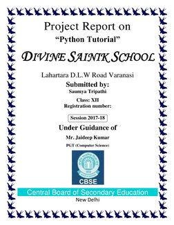 Python Tutorial Project Cover Page | PDF
