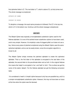 first ciphertext letter is 'Z'. The next letter is 'T', which is above 'G', so that comes next. 
The whole message is enciphe