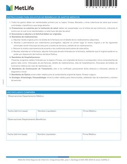 Observaciones Departamento Médico:
Fecha (dd/mm/aaaa): 
 
Nombre Liquidador:  
 
 
 
 Firma Médico:
Observaciones Departament