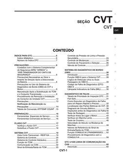 CVT-1
A
B
CVT
D
E
F
G
H
I
J
K
L
M
CVT
CONTEÚDO
CVT
SEÇÃO
ÍNDICE PARA DTC...........................................6
Índice A