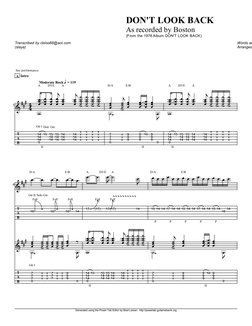 Boston - Don't Look Back Tab | PDF