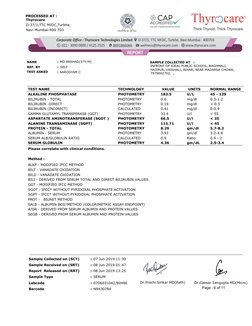 Thyrocare
D-37/1,TTC MIDC,Turbhe,
Navi Mumbai-400 703
PROCESSED AT :
NAME
 
SELF
MD ARSHAD(37Y/M)
REF. BY
TEST ASKED
AAROGYAM