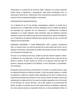relacionarlos a la existencia de Panacas reales. Describe, las huacas existentes 
donde incluye a Callachaca y choquequirau,