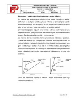 UNIVERSIDAD TECNOLÓGICA DEL PERÚ 
ELASTICIDAD Y RESISTENCIA DE MATERIALES 
ENSAYOS DE LABORATORIO 
Elaborado 
Checya ala Ro