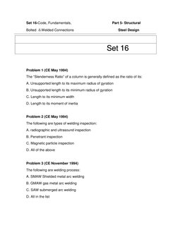 Set 16-Code, Fundamentals, 
 
 
 
 
 
 
Part 5- Structural  
Bolted ＆Welded Connections  
 
 
 
 
 
 
Steel Design