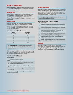 BOUNTY HUNTING
One of the galaxy's oldest professions, bounty hunting
is a lucrative—but dangerous—activity that is held in
g