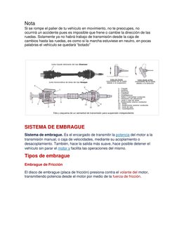 Nota 
Si se rompe el palier de tu vehículo en movimiento, no te preocupes, no 
ocurrirá un accidente pues es imposible que fr
