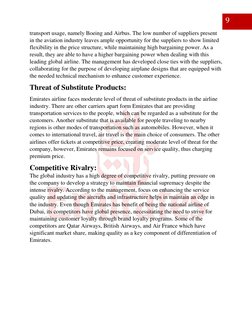 transport usage, namely Boeing and Airbus. The low number of suppliers present 
in the aviation industry leaves ample oppor