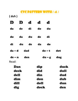 CVC Pattern With / B /: B B B B B | PDF