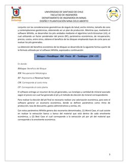 UNIVERSIDAD DE SANTIAGO DE CHILE 
FACULTAD DE INGENIERÍA 
DEPARTAMENTO DE INGENIERÍA EN MINAS 
DISEÑO Y PLANIFICACIÓN MINA