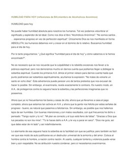HUMILDAD PARA HOY (reflexiones de Bill,miembro de Alcoholicos Anonimos)
HUMILDAD para hoy
No puede haber humildad absoluta