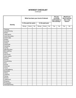 Occupational Therapy Interest Checklist | PDF