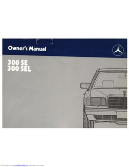 300 SE 300 SEL: Owner's Manual | PDF | Tire | Road