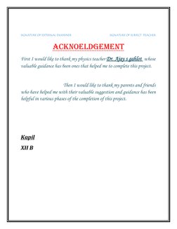 SIGNATURE OF EXTERNAL EXAMINER                                                    SIGNATURE OF SUBJECT  TEACHER 
ACKNOELDGE