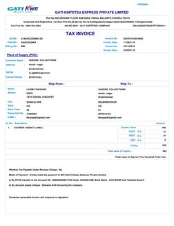 GATI KINTETSU EXPRESS PRIVATE LIMITED
Plot No 500 GROUND FLOOR NAKHARA, PAHAL BALIANTA KHURDA 752101
Corporate and Regd offic