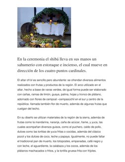 En la ceremonia el shibá lleva en sus manos un 
sahumerio con estoraque e incienso, el cual mueve en 
dirección de los cu