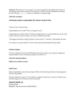 Prize Distribution Script Sports Day Prize Distribution Script | PDF