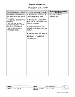 ELABORÓ: 
Comité de Directores de la carrera de 
TSU en Procesos Industriales 
REVISÓ: 
Dirección Académica 
 
APROBÓ: 
C.