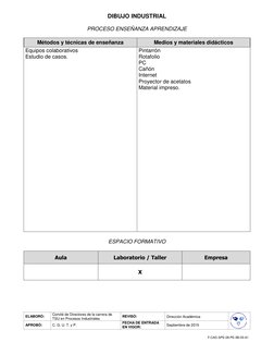 ELABORÓ: 
Comité de Directores de la carrera de 
TSU en Procesos Industriales 
REVISÓ: 
Dirección Académica 
 
APROBÓ: 
C.
