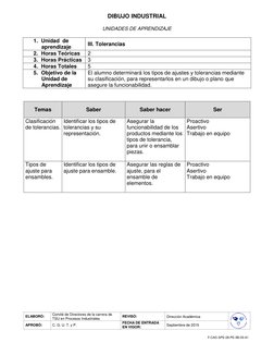 ELABORÓ: 
Comité de Directores de la carrera de 
TSU en Procesos Industriales 
REVISÓ: 
Dirección Académica 
 
APROBÓ: 
C.