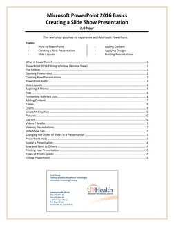 PowerPoint 2016 Basics Workshop Guide | PDF | Microsoft Power Point ...