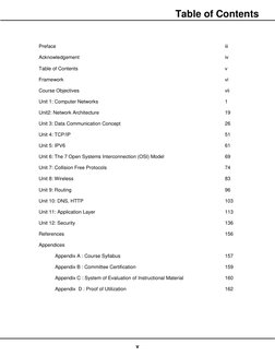 v 
Table of Contents 
 
Preface 
iii 
Acknowledgement 
iv 
Table of Contents 
v 
Framework 
vi 
Course Objectives