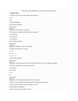 Python MCQs: Operators and Data Types | PDF | Data Type | Integer ...