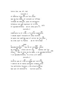 Intro (Em, Am, B7, Em) 
 
             Estrofa 1 
    E           Am          E7 
Al meditar Dios mio en las cosas