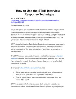 Mastering the STAR Interview Technique | PDF | Interview | Question