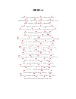 NOCHE DE PAZ 
 
LA                                        MI                          LA 
Noche de paz, noche de amor, todo d