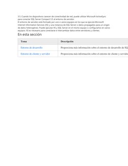3.5. Cuando los dispositivos carecen de conectividad de red, puede utilizar Microsoft ActiveSync 
para conectar SQL Server Co