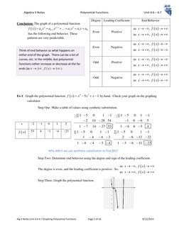 Algebra II Notes                                                 Polynomial Functions