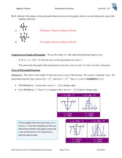 Algebra II Notes                                                 Polynomial Functions