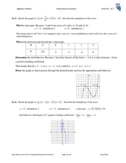 Algebra II Notes                                                 Polynomial Functions