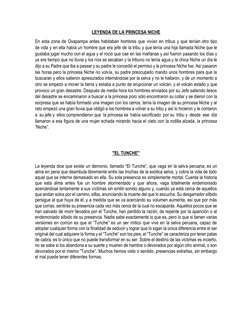 LEYENDA DE LA PRINCESA NICHE 
En esta zona de Oxapampa antes habitaban hombres que vivían en tribus y que tenían otro tipo 
d