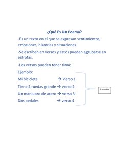 ¿Qué Es Un Poema? 
-Es un texto en el que se expresan sentimientos, 
emociones, historias y situaciones.  
-Se escriben