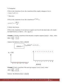 LLECTURE
L E C T U R E  N O T E S  O N  Z  T R A N S F O R M S
-
B Y  D r . V . G N A N A R A J
Page 3
6. Conjugation
If X(z)