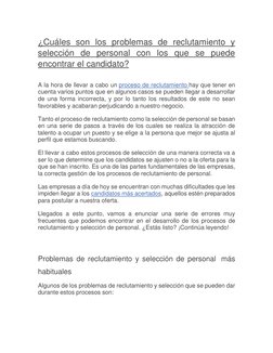 ¿Cuáles son los problemas de reclutamiento y 
selección de personal con los que se puede  (https://news.easyrecrue.com/es/pro