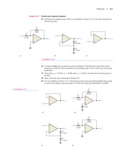 PROBLEMS
◆
661
Section 12–8
Closed-Loop Frequency Response
35. Determine the midrange gain in dB of each amplifier in Figure