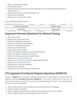 What is retrospective meeting
Write dynamic x path
Explain about the bug life cycle and if the developer is not accepting tha