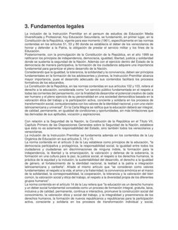 3. Fundamentos legales 
La inclusión de la Instrucción Premilitar en el pensum de estudios de Educación Media 
Diversificada